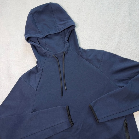 Old Navy Other - Old Navy Active Dynamic Fleece Hoodie Mens Small Navy Blue Zip Pocket Sweatshirt